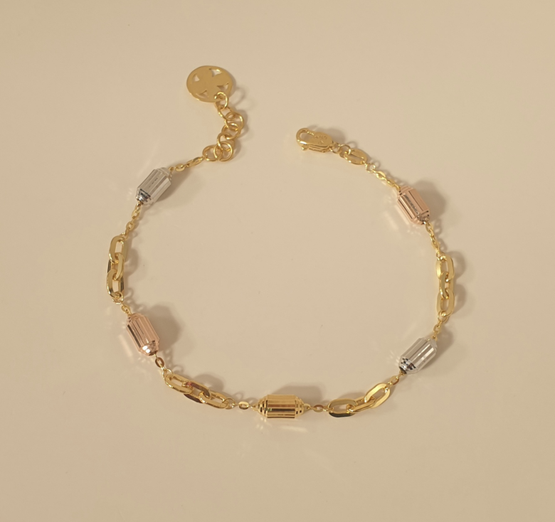 Lắc Tay Mắt Xích Khúc Bi Ống 3 Màu 