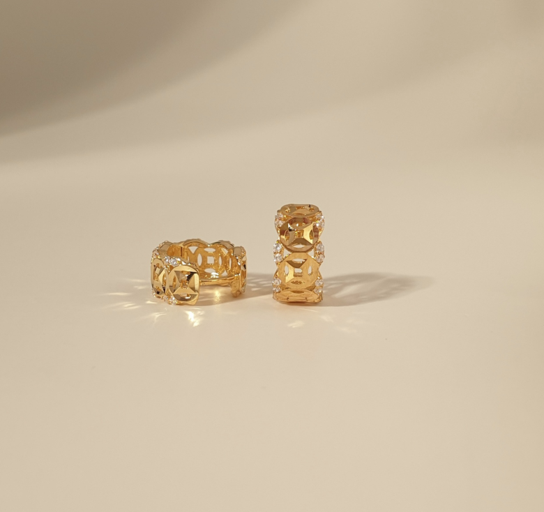 Bông Khoen Kim Tiền Viền Tấm Lượn