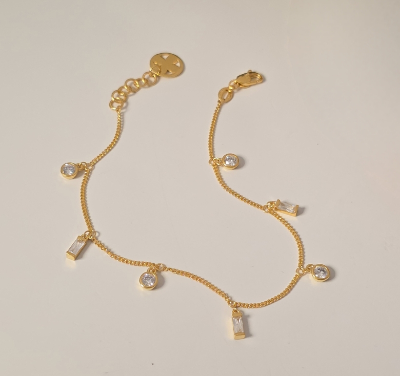 Lắc Tua Hột Trắng Tròn Bg 16K