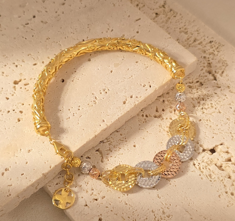 Vòng 1/2 Ống Natra Bi Ngũ Điếu 3 Màu 16K