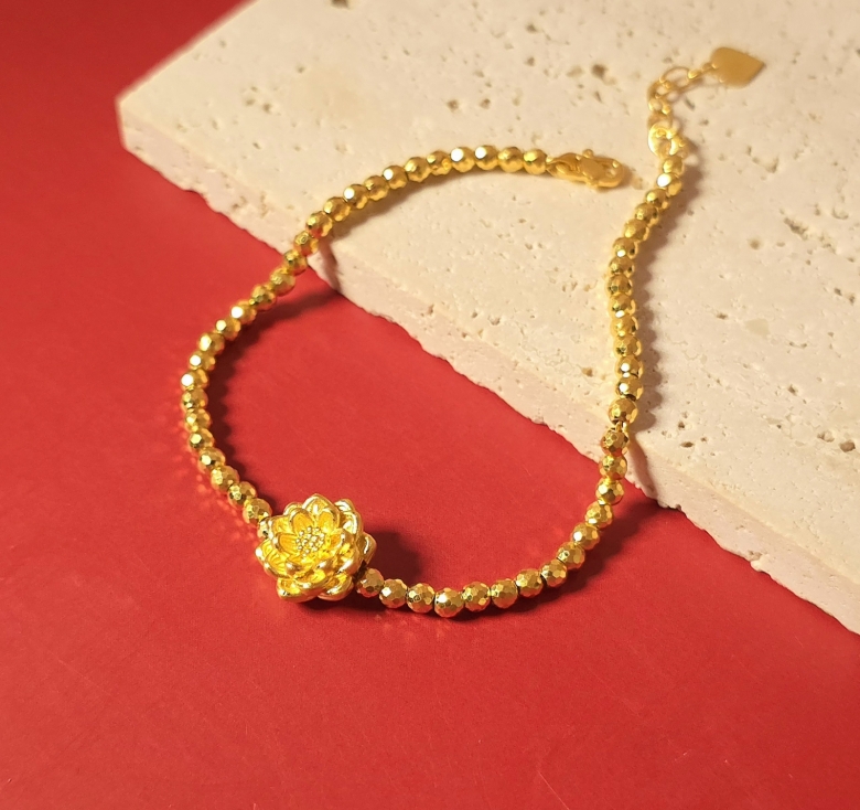 Lắc Bi MM Hoa Sen 24K