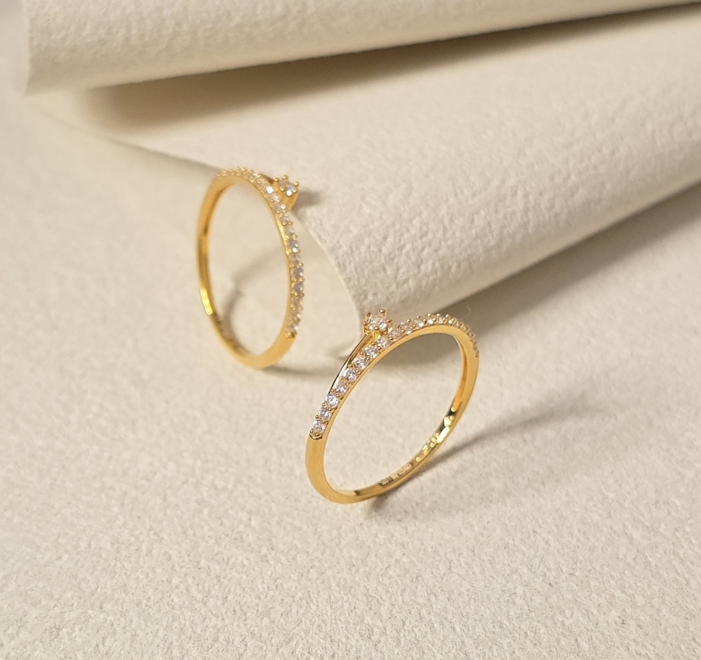 Nhẫn 1Hg Tấm 1 Hột Nhí 16K