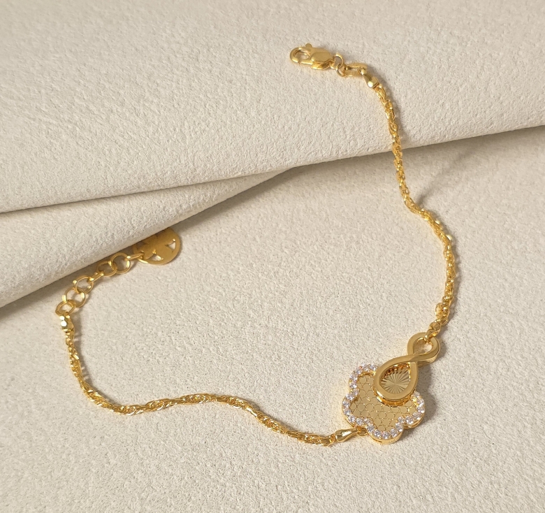 Lắc Hoa Vô Cực MM KT Trơn 16K