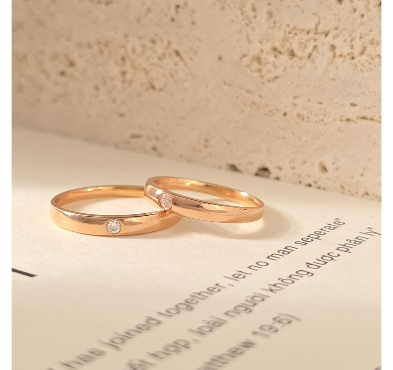 Nhẫn Trơn Hồng 1h Italy