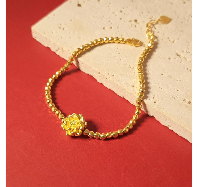 Lắc Bi MM Hoa Sen 24K