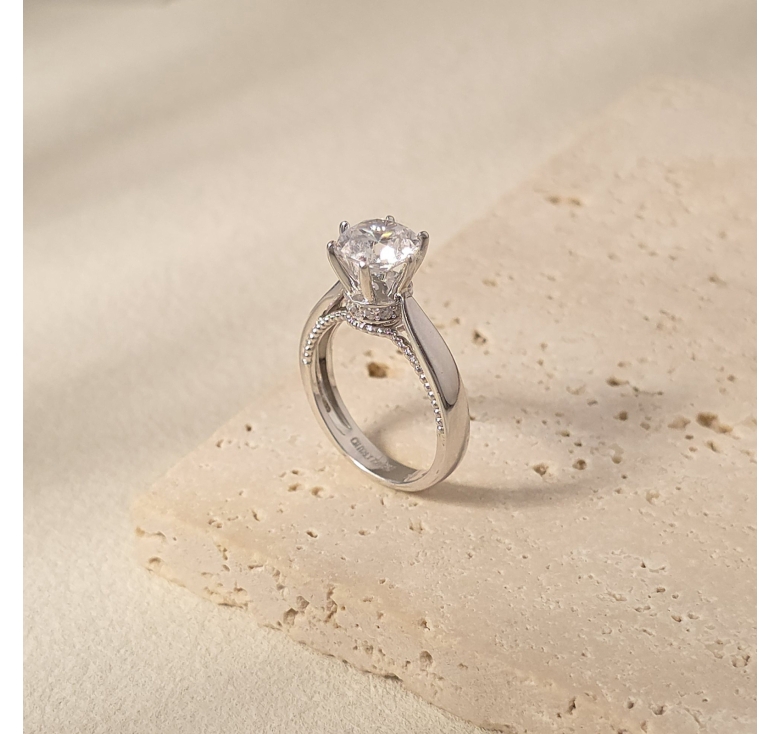 Nhẫn Chủ 6 Chấu Đai Trơn Italy