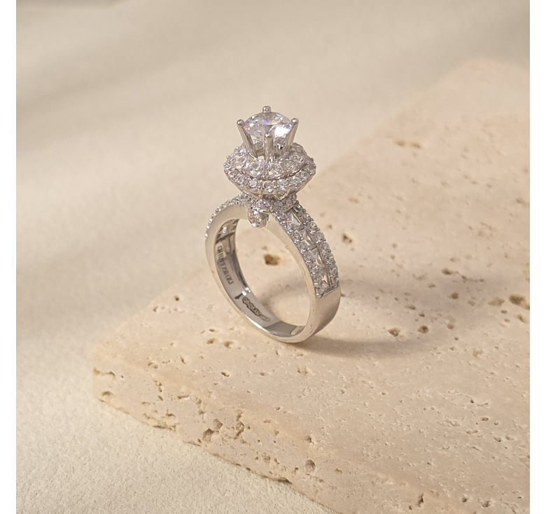 Nhẫn Chủ Tròn 2 Vòng Tấm Italy