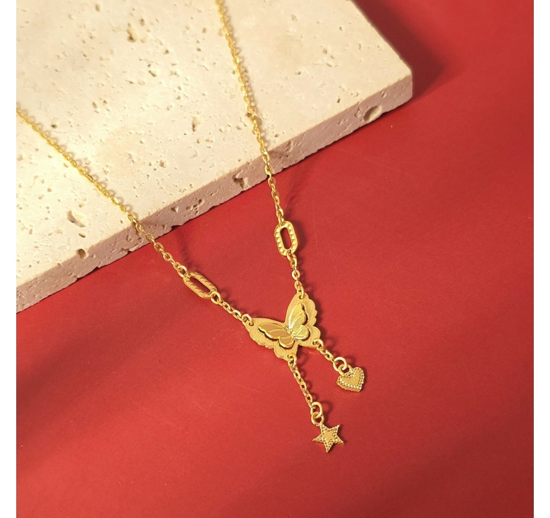 Dây Mặt Bướm 2 Tua Tim Sao 24K