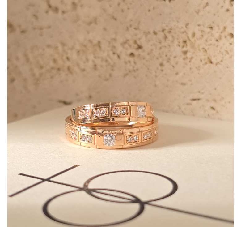 Nhẫn 1h Khúc Cn Tấm Đôi Hồng Italy 