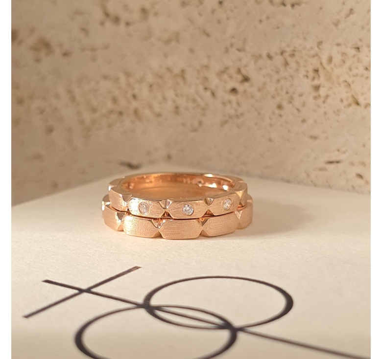 Nhẫn Khúc Cát Hồng + Nhẫn Khúc Cát Hồng 3H Tấm Italy 