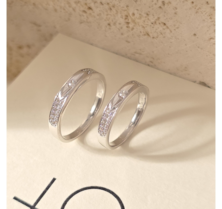 Nhẫn 1h Trắng Thoi Trơn Đai Tấm Italy