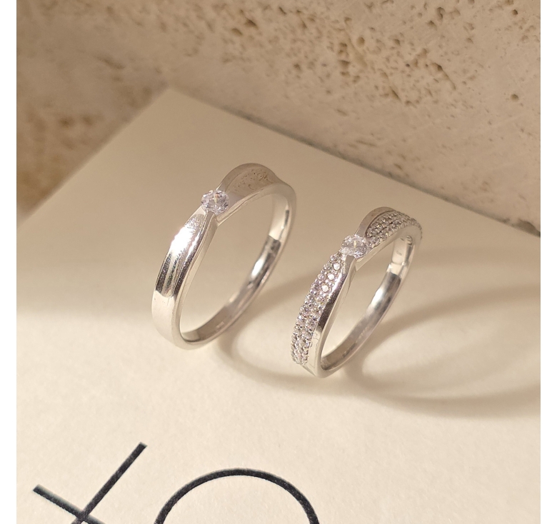 Nhẫn 1h Xéo Nổi Trơn +  Nhẫn Kết Tấm Italy 