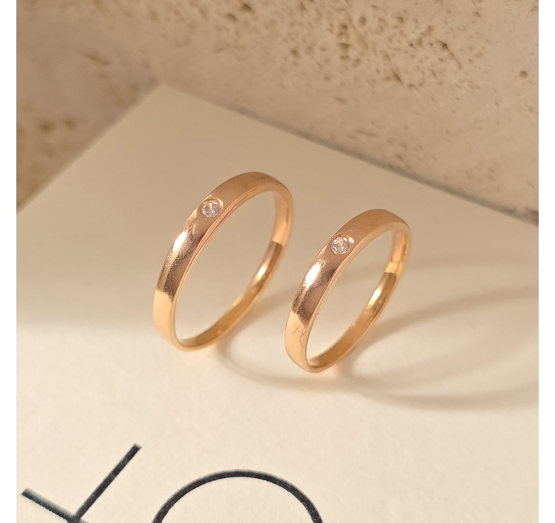 Nhẫn Trơn Hồng 1h Italy