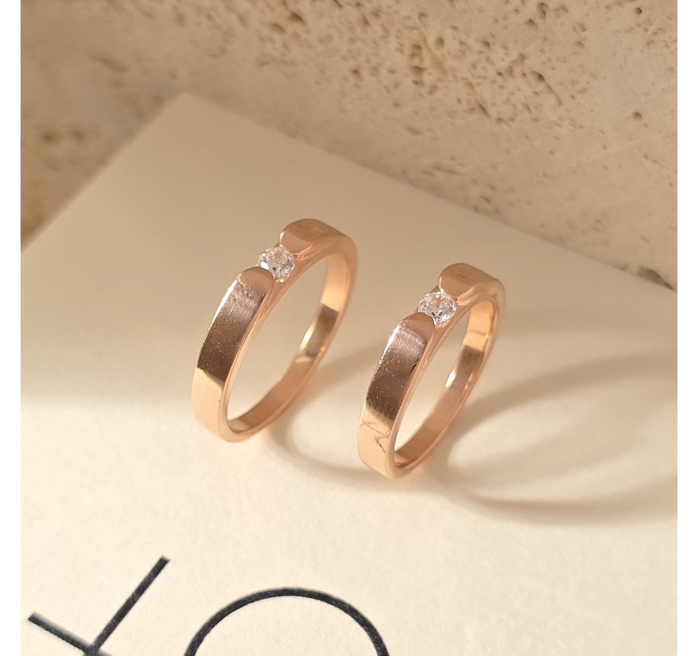 Nhẫn 1h Trắng Đai Trơn Hồng Italy