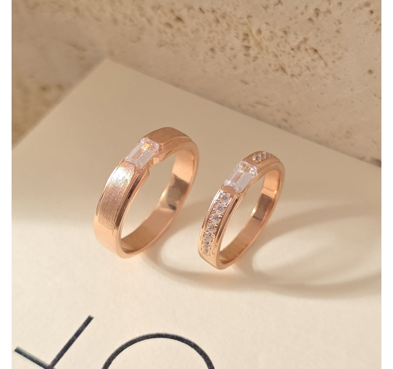 Nhẫn 1h Cn Đai Nhám Hồng + Nhẫn 1h Cn Đai Ktấm Hồng Italy 