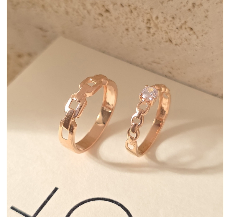 Nhẫn Xích Hồng Trơn + Nhẫn 1h Xích Hồng Italy 