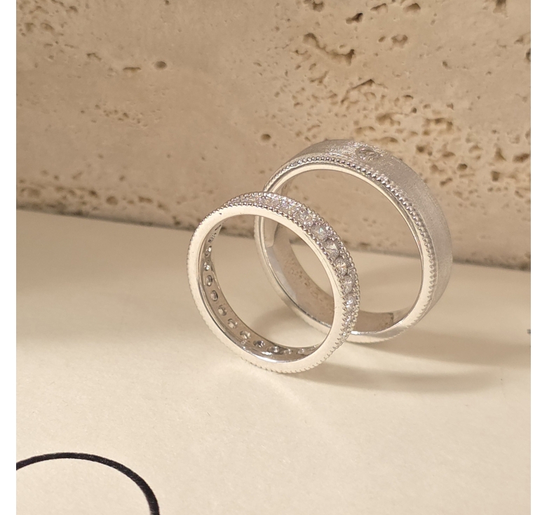 Nhẫn Bản Cát Nhám + Nhẫn 1Hg Tấm Italy