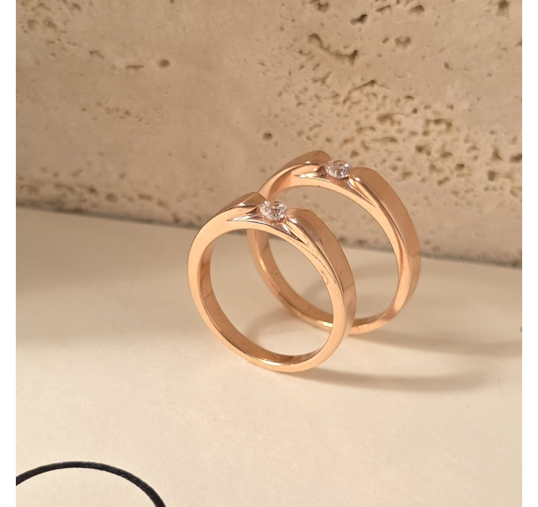 Nhẫn 1h Trắng Đai Trơn Hồng Italy