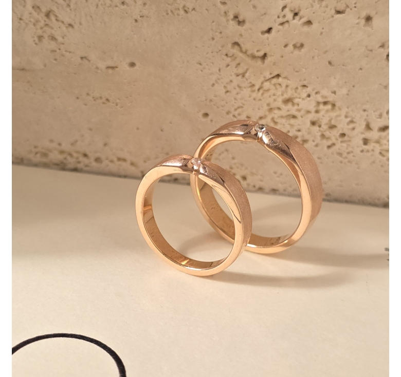 Nhẫn 1h Đai Trơn Hồng Italy 