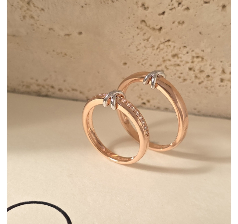 Nhẫn Hồng X Nổi Trắng + Nhẫn Hồng 1hg Tấm X Nổi Trắng Italy 