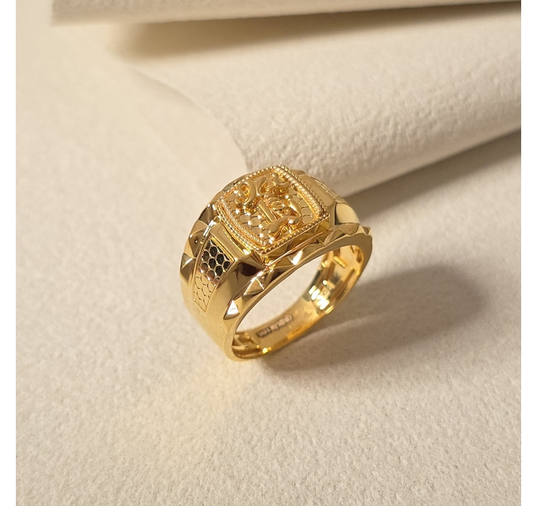 Nhẫn Bản Chữ Đại Lợi Viền Gai 16K