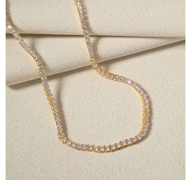 Dây 1 Hàng Hột Trắng 16K