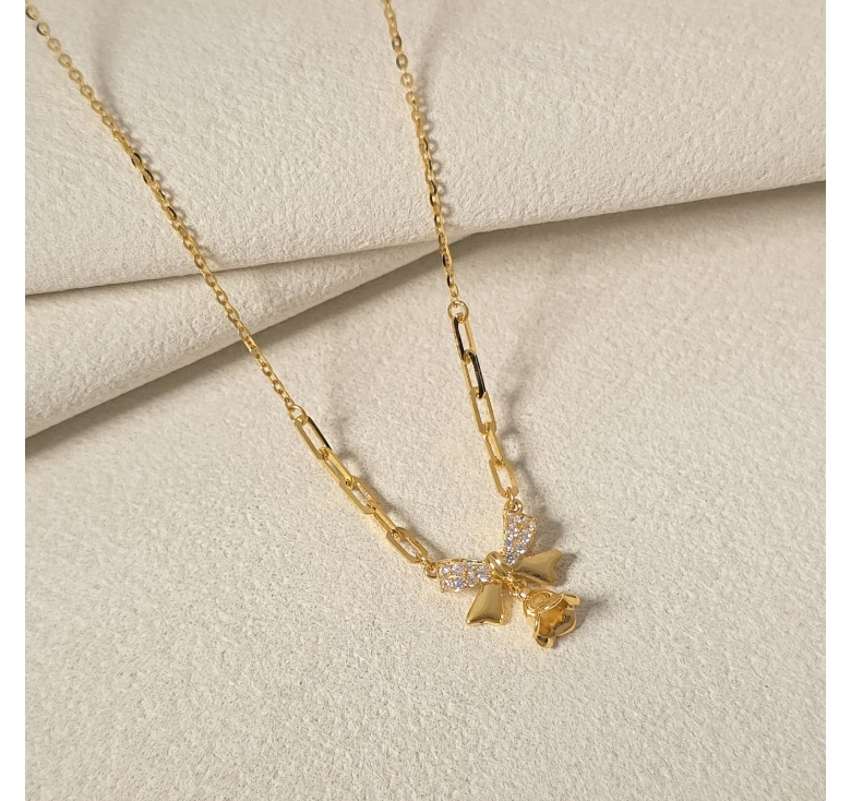 Dây Liền Mặt Nơ Kết Tấm Trơn Tua Chuông 16K