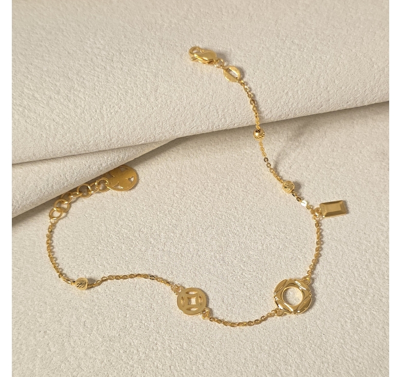 Lắc Khúc Kim Tiền Tua Cn Trơn 16K