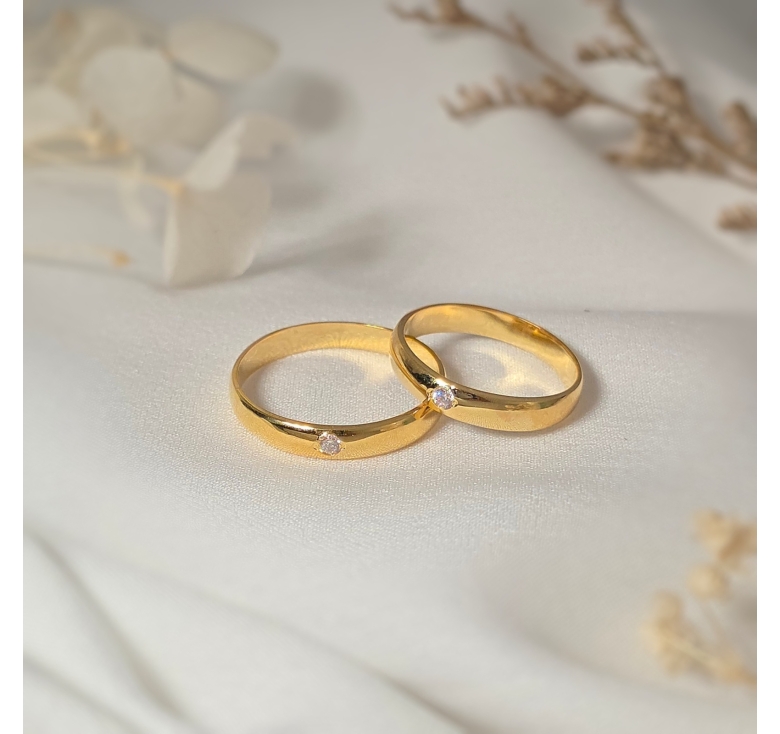 Nhẫn 1 Hột Trơn 16K